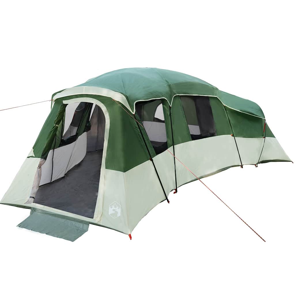 vidaXL Family Tent 20-Person Waterproof Green Taffeta - 762 x 655 x 218 cm