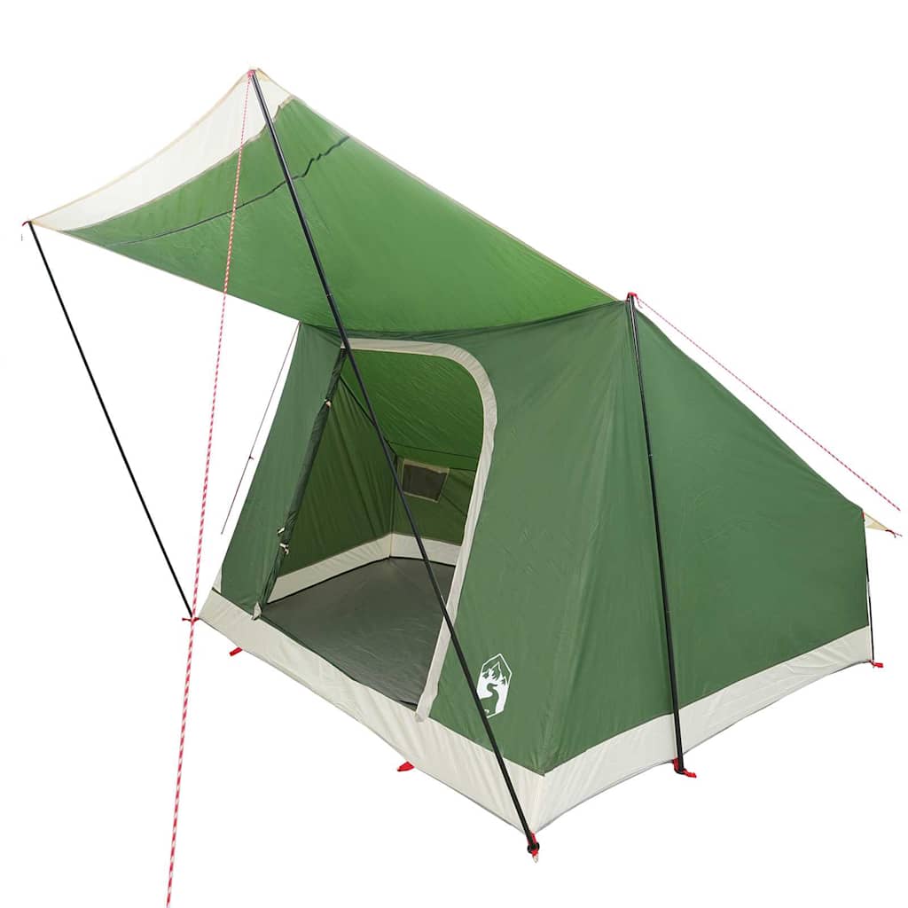 vidaXL Camping Tent 4-Person Waterproof Green Taffeta - 282 x 225 x 154 cm