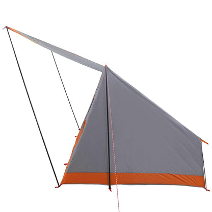 vidaXL Camping Tent 4-Person Waterproof Grey and Orange Taffeta - 282 x 225 x 154 cm