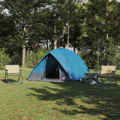 vidaXL Camping Tent 4-Person Waterproof Blue Taffeta - 320 x 275 x 190 cm