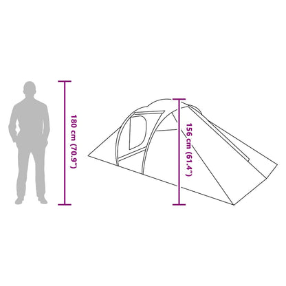vidaXL Tunnel tent with Roof Green 510 x 240 x 156 cm Taffeta