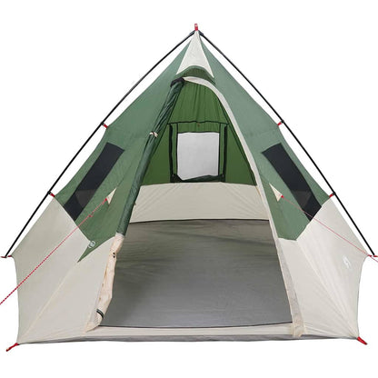 vidaXL Tipi Tent 6-Person Waterproof Green Taffeta - 383 x 338 x 217 cm