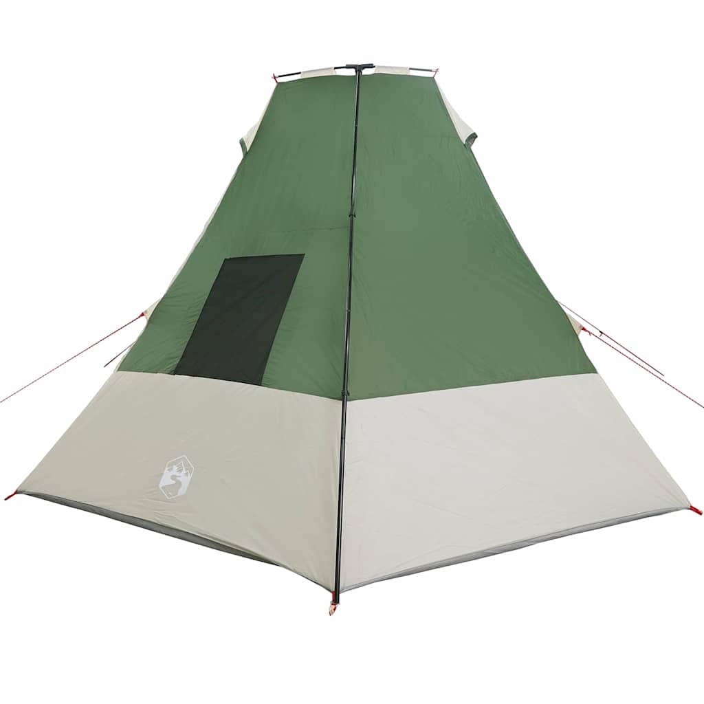 vidaXL Tipi Tent 6-Person Waterproof Green Taffeta - 383 x 338 x 217 cm
