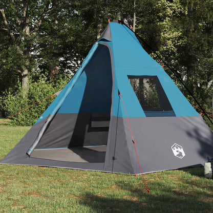 vidaXL Tipi Tent 6-Person Waterproof Blue Taffeta - 383 x 338 x 217 cm