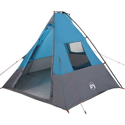 vidaXL Tipi Tent 6-Person Waterproof Blue Taffeta - 383 x 338 x 217 cm