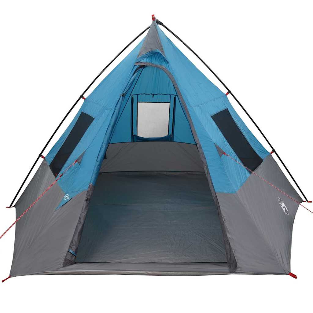 vidaXL Tipi Tent 6-Person Waterproof Blue Taffeta - 383 x 338 x 217 cm