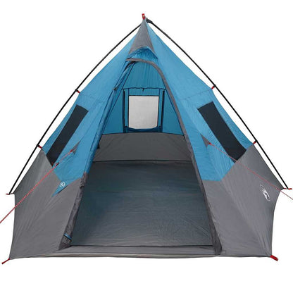 vidaXL Tipi Tent 6-Person Waterproof Blue Taffeta - 383 x 338 x 217 cm