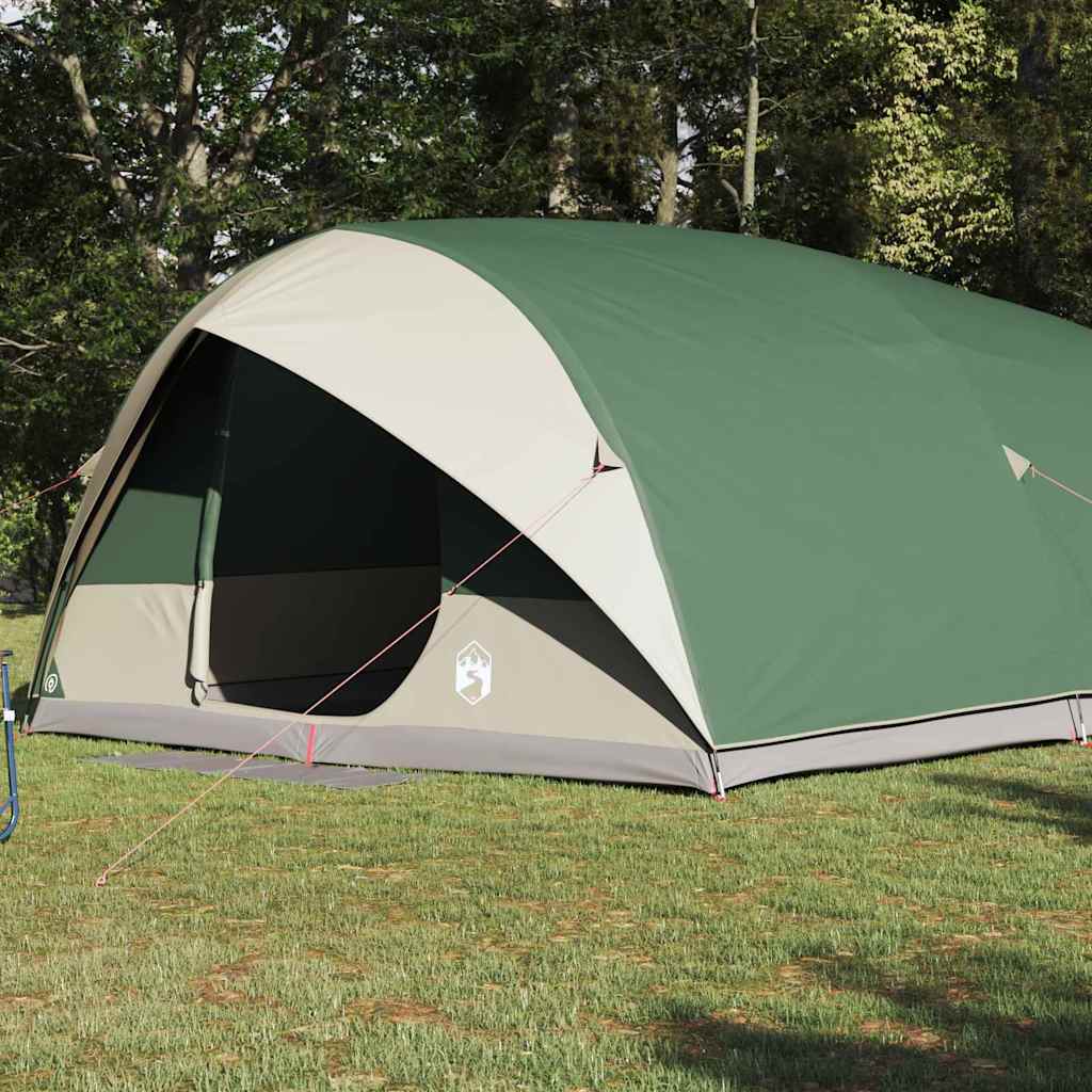 vidaXL Tunnel tent 10-Person Waterproof Green Taffeta - 500 x 348 x 200 cm