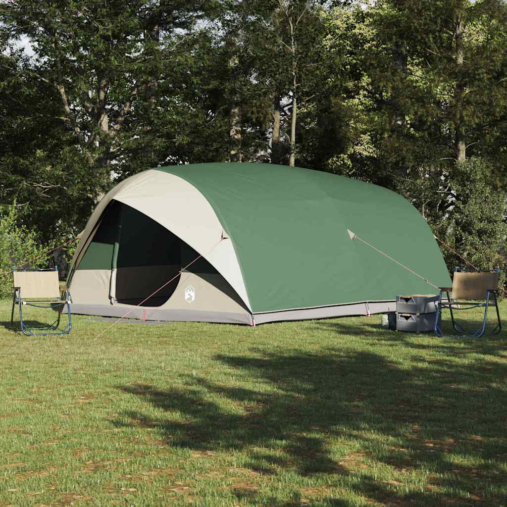 vidaXL Tunnel tent 10-Person Waterproof Green Taffeta - 500 x 348 x 200 cm