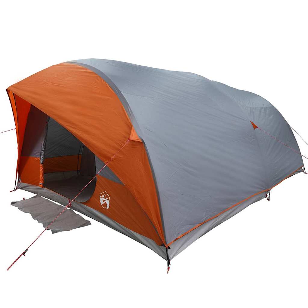 vidaXL Tunnel tent 10-Person Waterproof Grey and Orange Taffeta - 500 x 348 x 200 cm