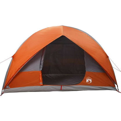 vidaXL Tunnel tent 10-Person Waterproof Grey and Orange Taffeta - 500 x 348 x 200 cm