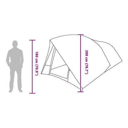 vidaXL Tunnel tent 10-Person Waterproof Grey and Orange Taffeta - 500 x 348 x 200 cm