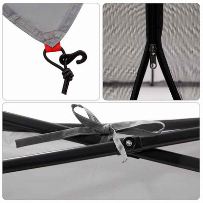 vidaXL Inner Tent 6-Person Grey and Orange Taffeta - 303 x 303 x 196 cm