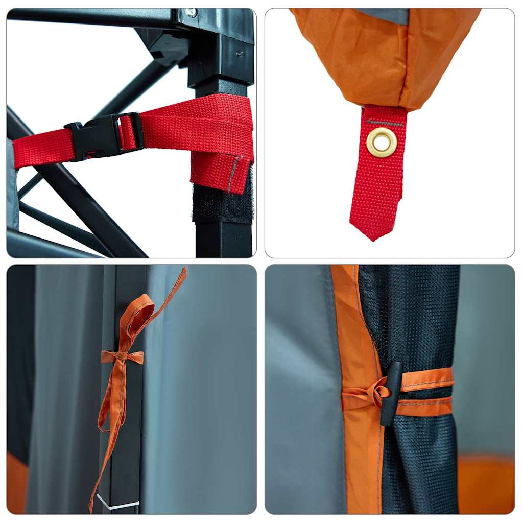 vidaXL Inner Tent 6-Person Grey and Orange Taffeta - 290 x 288 x 234 cm