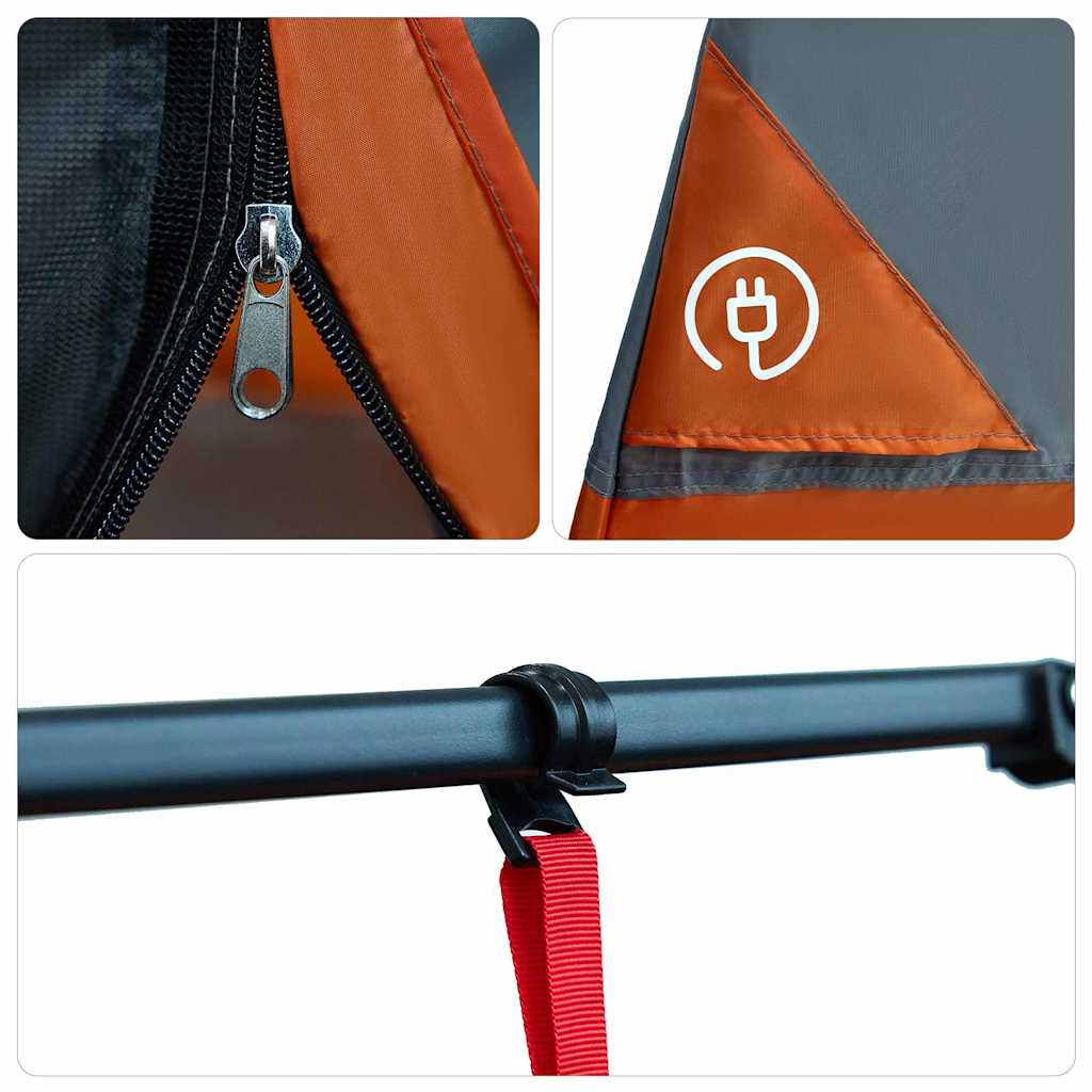 vidaXL Inner Tent 6-Person Grey and Orange Taffeta - 290 x 288 x 234 cm
