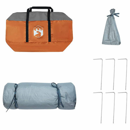 vidaXL Inner Tent 6-Person Grey and Orange Taffeta - 290 x 288 x 234 cm