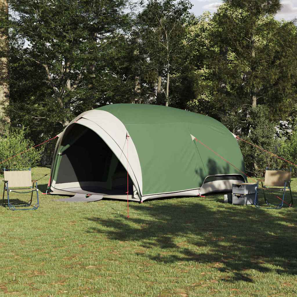 vidaXL Tunnel tent 6-Person Waterproof Green Taffeta - 410 x 285 x 198 cm