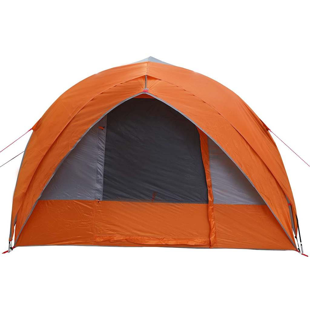vidaXL Tunnel tent 6-Person Waterproof Grey and Orange Taffeta - 410 x 285 x 198 cm
