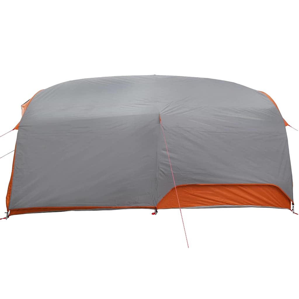 vidaXL Tunnel tent 6-Person Waterproof Grey and Orange Taffeta - 410 x 285 x 198 cm