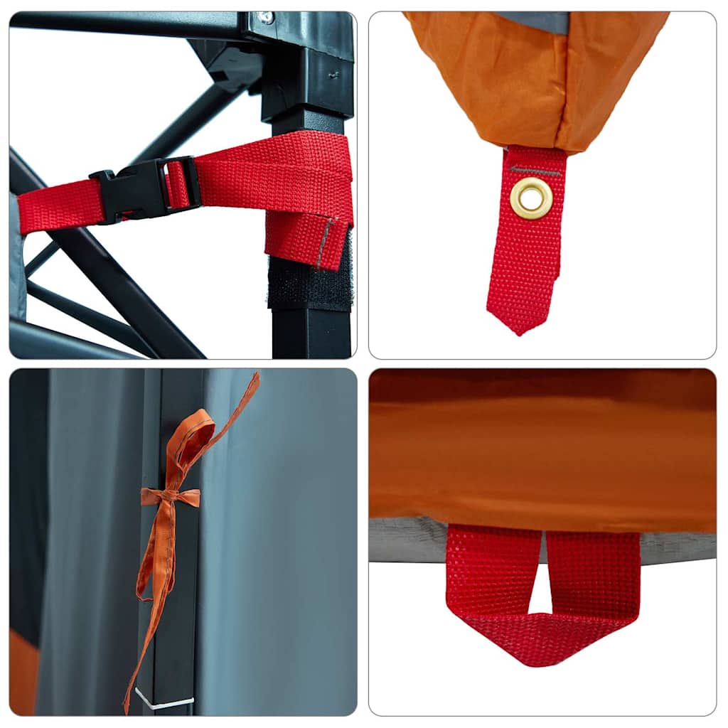vidaXL Inner Tent 6-Person Grey and Orange Taffeta - 291 x 291 x 240 cm