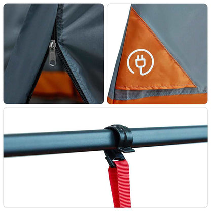 vidaXL Inner Tent 6-Person Grey and Orange Taffeta - 291 x 291 x 240 cm