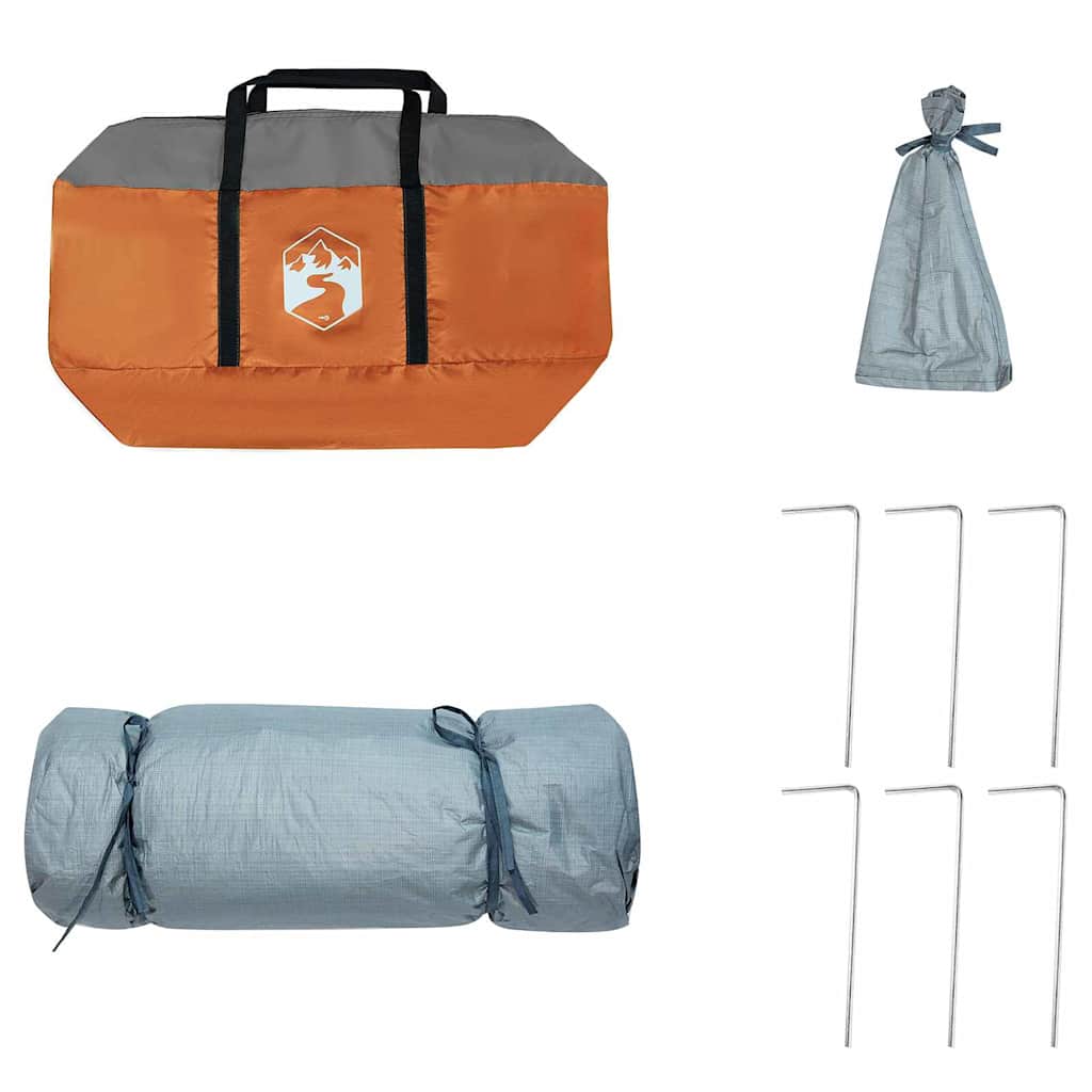 vidaXL Inner Tent 6-Person Grey and Orange Taffeta - 291 x 291 x 240 cm