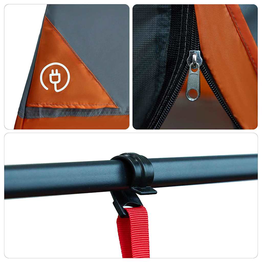 vidaXL Inner Tent 8-Person Grey and Orange Taffeta - 520 x 520 x 190 cm