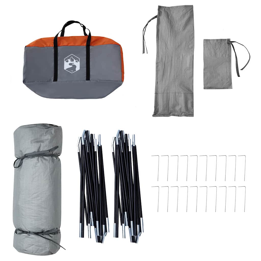 vidaXL Inner Tent 8-Person Grey and Orange Taffeta - 520 x 520 x 190 cm
