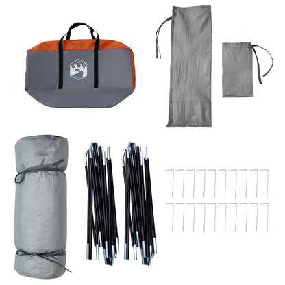vidaXL Inner Tent 8-Person Grey and Orange Taffeta - 520 x 520 x 190 cm