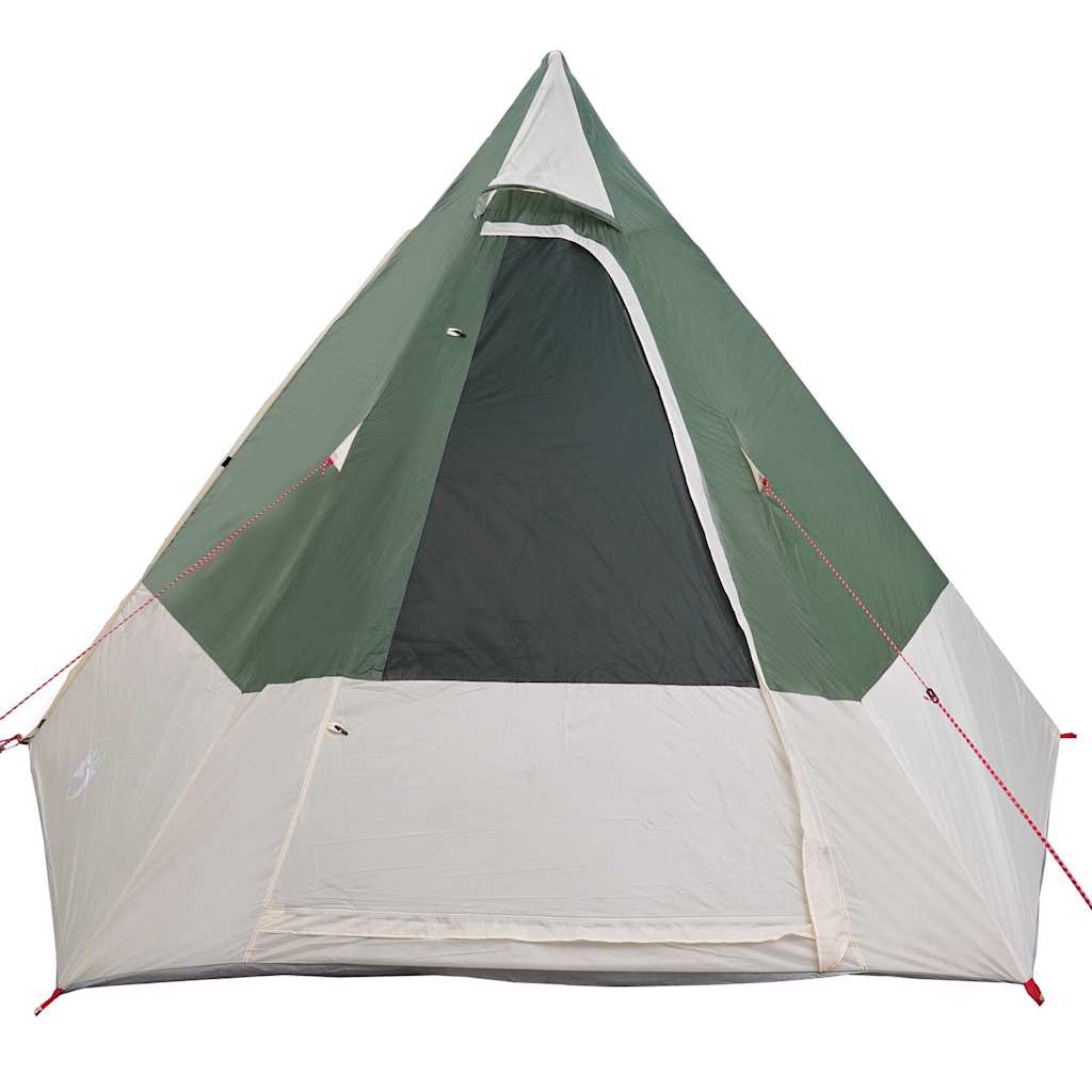 vidaXL Camping Tent 10-Person Waterproof Green Taffeta - 482 x 360 x 227 cm