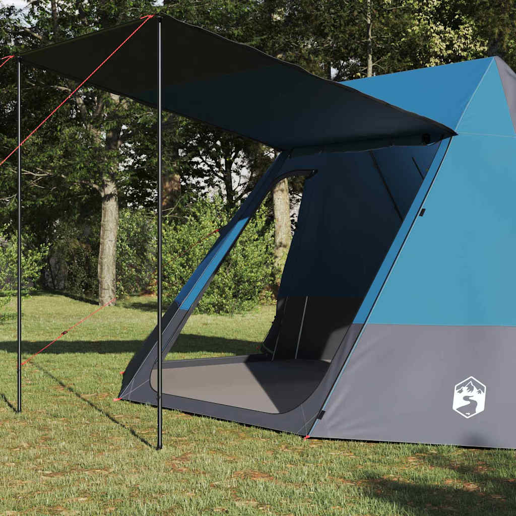 vidaXL Camping Tent 10-Person Waterproof Blue Taffeta - 482 x 360 x 227 cm