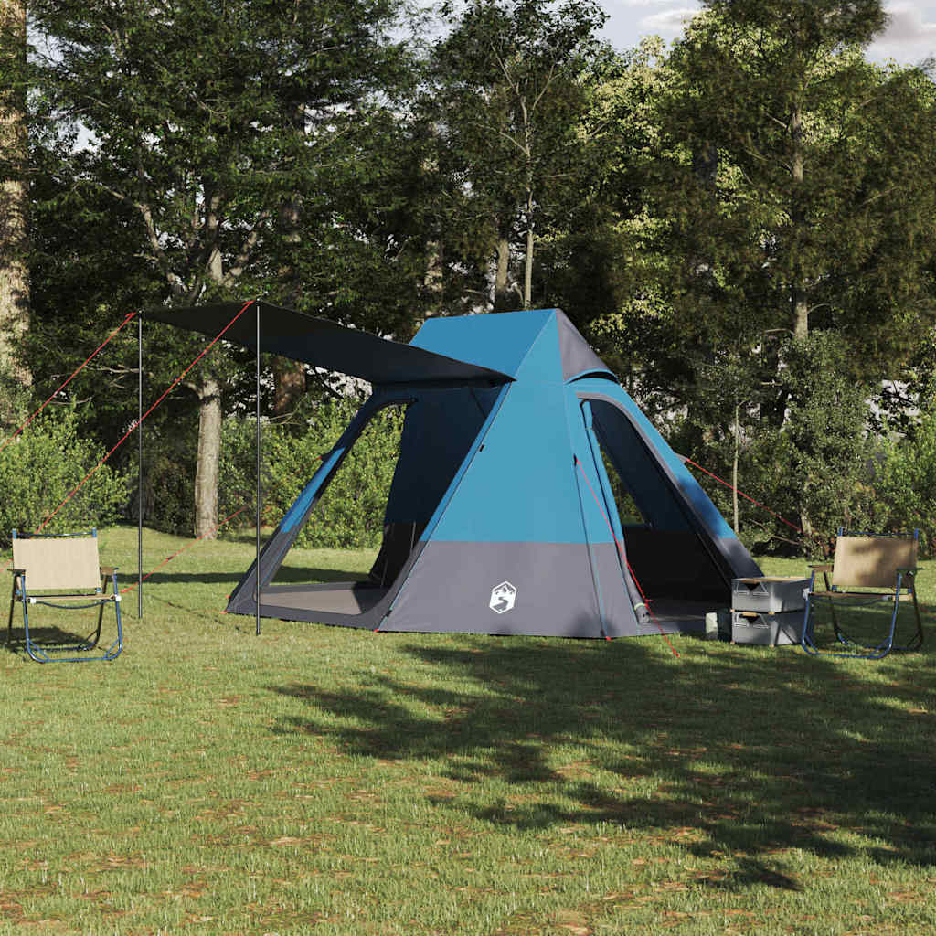 vidaXL Camping Tent 10-Person Waterproof Blue Taffeta - 482 x 360 x 227 cm