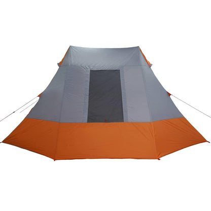vidaXL Camping Tent 10-Person Waterproof Grey and Orange Taffeta - 482 x 360 x 227 cm