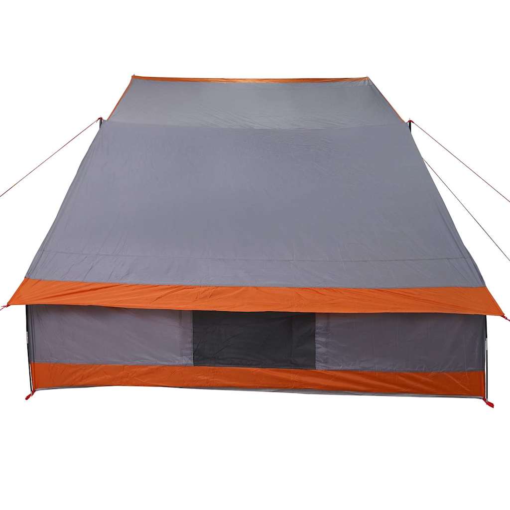 vidaXL Camping Tent 2-Person Waterproof Grey and Orange Taffeta - 223 x 163 x 130 cm