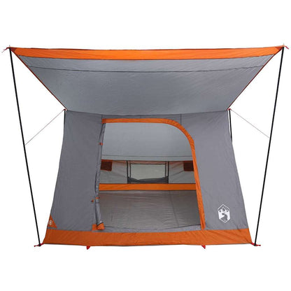 vidaXL Camping Tent 2-Person Waterproof Grey and Orange Taffeta - 223 x 163 x 130 cm