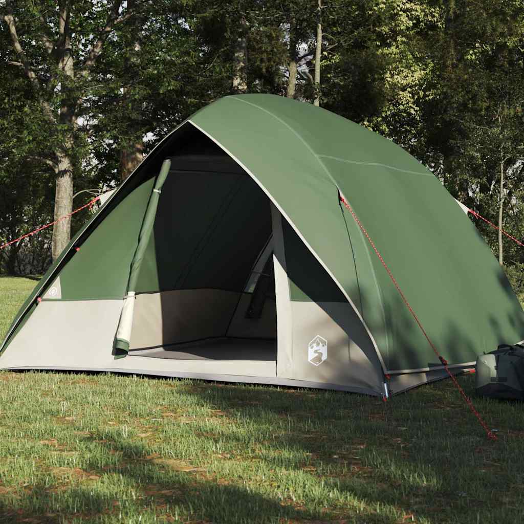 vidaXL Camping Tent 2-Person Waterproof Green Taffeta - 275 x 230 x 140 cm