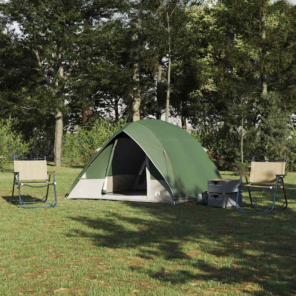 vidaXL Camping Tent 2-Person Waterproof Green Taffeta - 275 x 230 x 140 cm