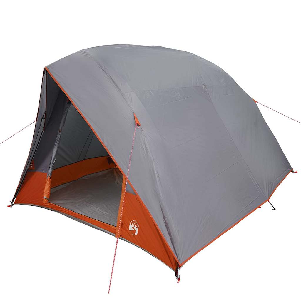 vidaXL Camping Tent 2-Person Waterproof Grey and Orange Taffeta - 275 x 230 x 140 cm