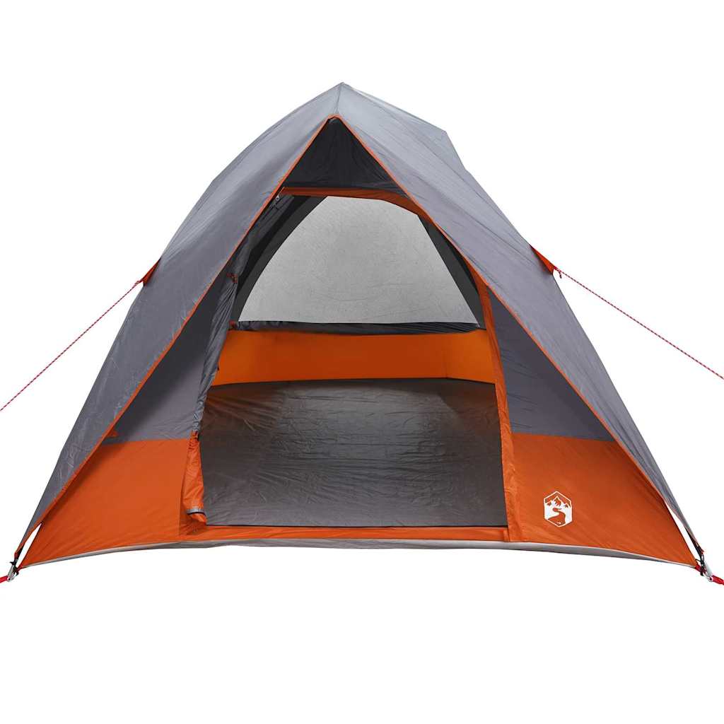 vidaXL Camping Tent 2-Person Waterproof Grey and Orange Taffeta - 275 x 230 x 140 cm