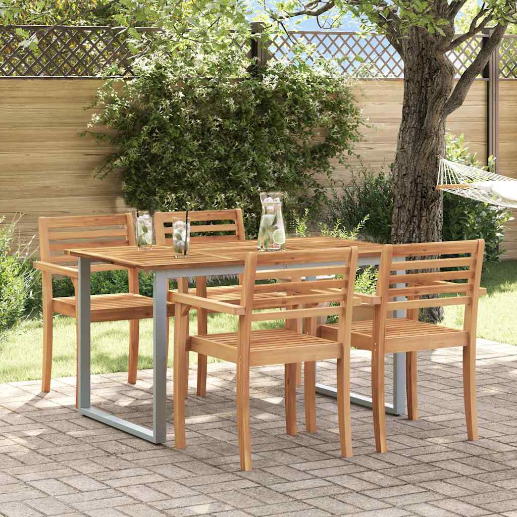 vidaXL Garden Table Grey 140 x 80 x 75 cm Solid Acacia Wood