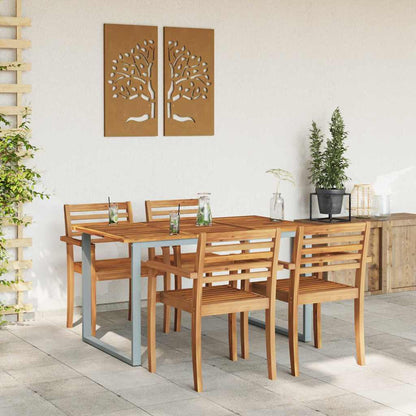 vidaXL Garden Table Grey 140 x 80 x 75 cm Solid Acacia Wood