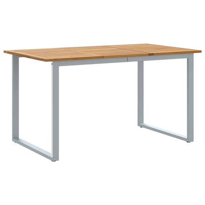 vidaXL Garden Table Grey 140 x 80 x 75 cm Solid Acacia Wood