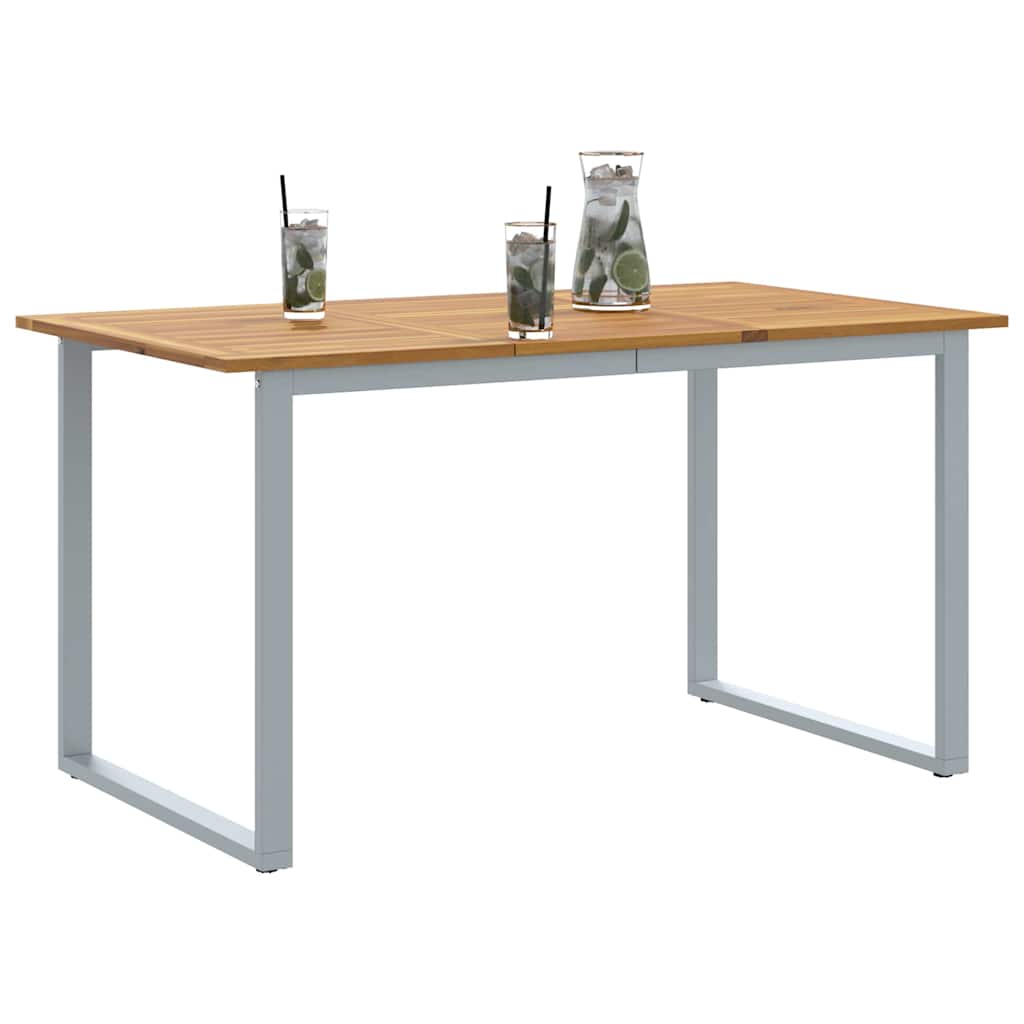 vidaXL Garden Table Grey 140 x 80 x 75 cm Solid Acacia Wood