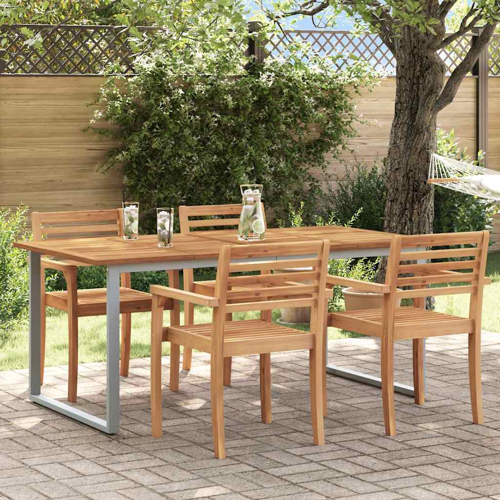 vidaXL Garden Table Grey 180 x 90 x 75 cm Solid Acacia Wood