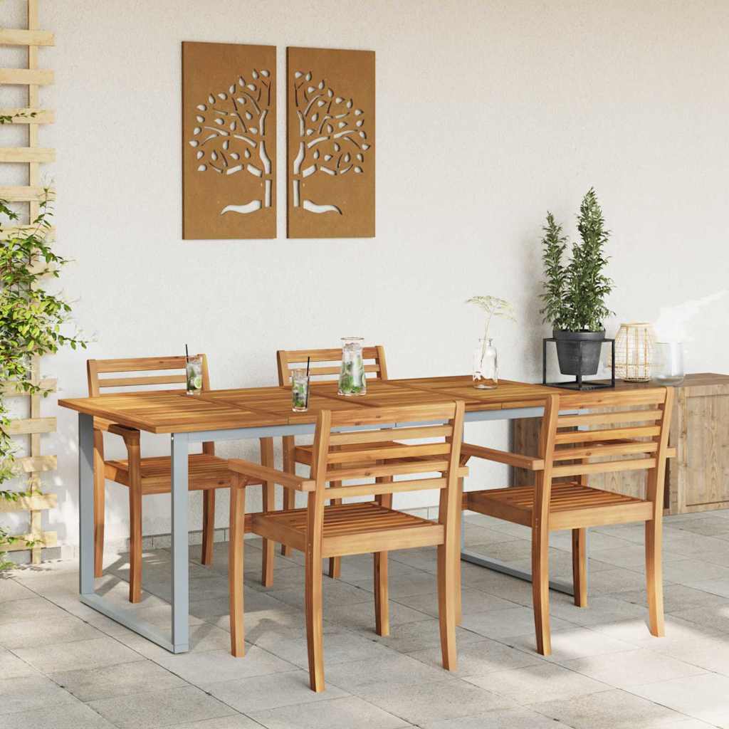 vidaXL Garden Table Grey 180 x 90 x 75 cm Solid Acacia Wood