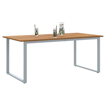 vidaXL Garden Table Grey 180 x 90 x 75 cm Solid Acacia Wood