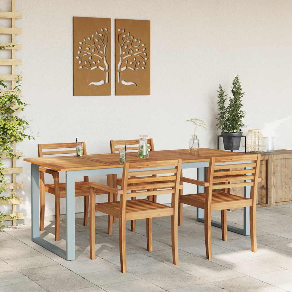 vidaXL Garden Table Grey 200 x 90 x 75 cm Solid Acacia Wood