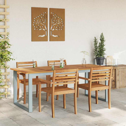 vidaXL Garden Table Grey 200 x 90 x 75 cm Solid Acacia Wood