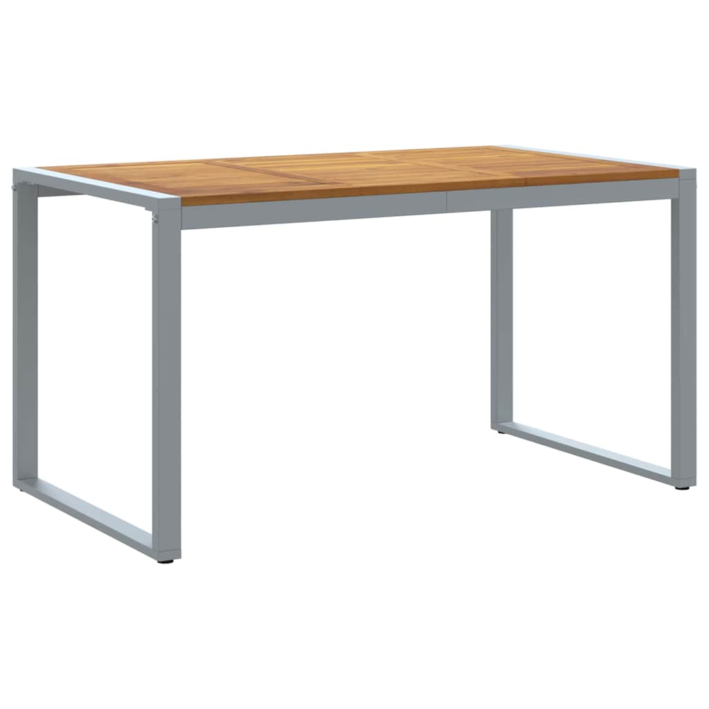 vidaXL Garden Table Grey 140 x 80 x 75 cm Solid Acacia Wood - 26329