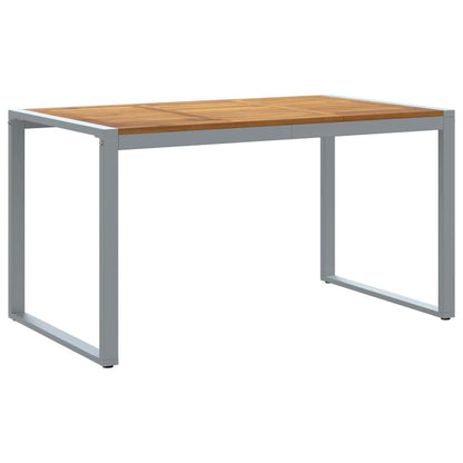 vidaXL Garden Table Grey 140 x 80 x 75 cm Solid Acacia Wood - 26329